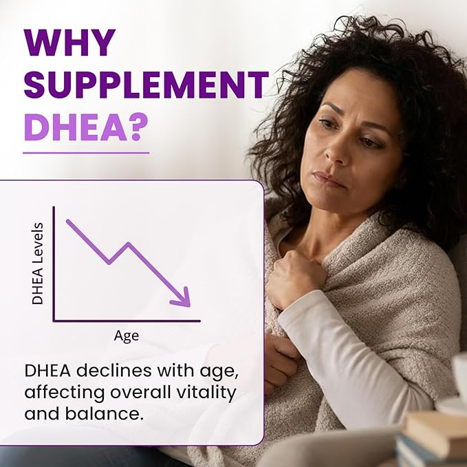 iMATCHME Women's DHEA 25mg Supplement with Vitamin D3 &amp Slippery Elm – Daily Hormone Support for Energy Mood Immune &amp Healthy Aging – Gentle Balance Formula Vegan Capsules 60 Count