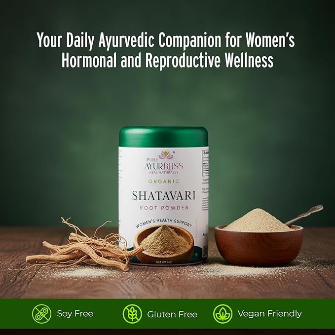 100% Organic Shatavari Root Powder Hormonal Balance Menstrual Wellness Fertility Support and Daily Vitality for Women Traditional Ayurvedic Shatavari Powder - 8oz Tin Box