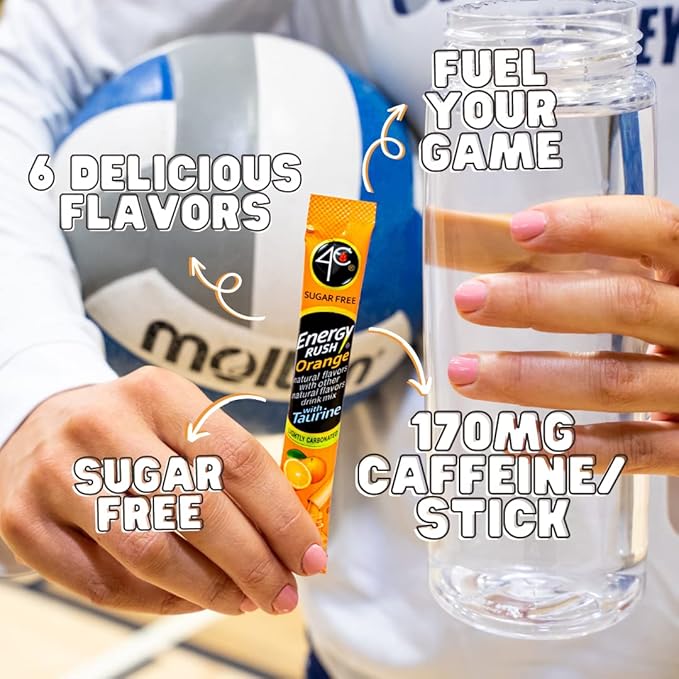 4C Powder Energy Rush Stix Energy Rush - Orange 350 Count Bulk Buy Singles Stix On the Go Refreshing Water Flavorings Value Pack