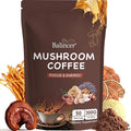 Mushroom Coffee 6 Adaptogenic Mushrooms (Lion's Mane Cordyceps Turkey Tail &amp Other) Mixed with Premium Instant Coffee for Focus Energy Immune and Gut Health Support 50 Servings