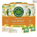 Traditional Medicinals Organic Gas Relief Chamomile Mint Herbal Tea Relieves Gas &amp Bloating (Pack of 3) - 48 Tea Bags Total