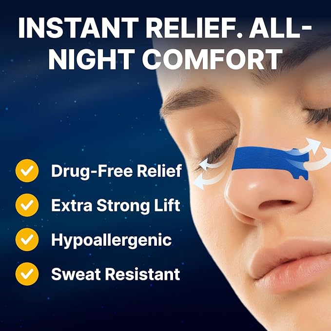 Wellamoon Sleep &amp Nasal Strip Bundle — Night-time Patch + Nasal Breathing Strips for Better Rest &amp Comfort