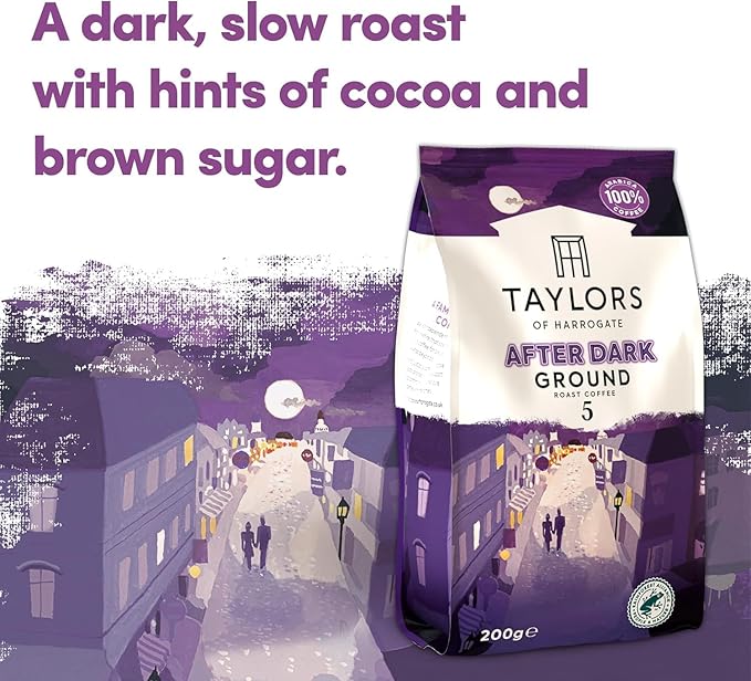 Taylors of Harrogate Ground Coffee (Each Pack 200g) Pick Any 6 from 7+ Flavours Inc. Rich Italian After Dark Hot Lava Java Decaf Lazy Sunday Flying Start and Brasilia