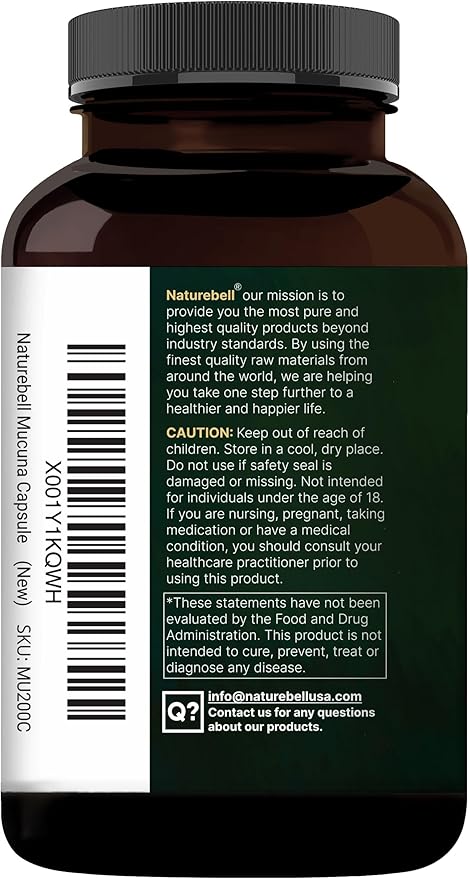 Mucuna Pruriens Capsules Triple Strength 1500mg Per Serving 2 in 1 Formula Made with Mucuna and Ashwagandha 240 Capsules Potent Seed Extract Positive Mood Relaxation &amp Restoration Support