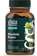 Gaia Herbs Rhodiola Rosea - Stress Support Supplement Traditionally for Supporting Healthy Stamina &amp Endurance - with Siberian Rhodiola Root Extract* - 60 Vegan Liquid Phyto-Caps (60 Servings)