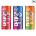 Sparkling Ice +ENERGY Berry Blast &amp Sparkling Ice +ENERGY Power Punch &amp +Energy Maximum Mango Sparkling Water with Vitamins &amp Electrolytes Zero Sugar 12 fl oz Cans (Pack of 12 Each)