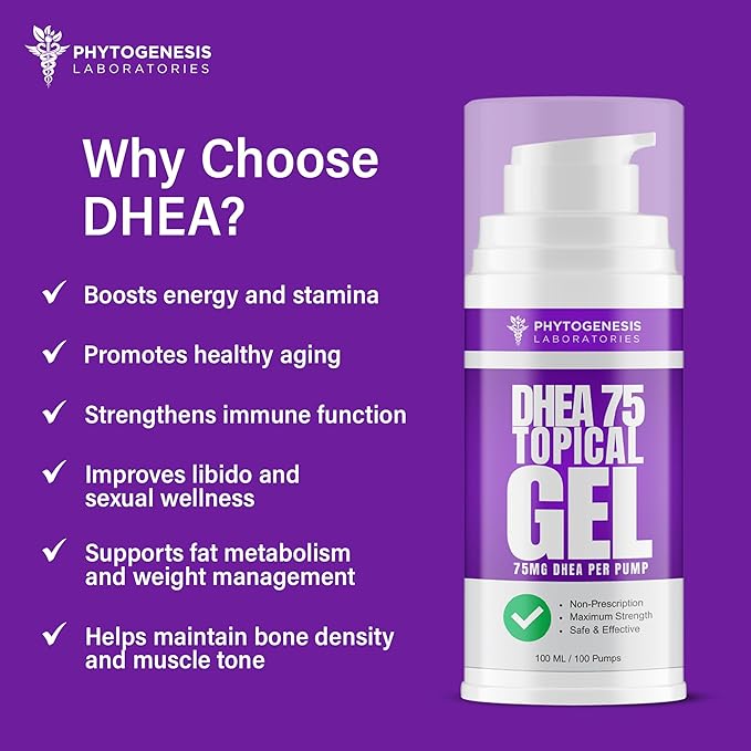 DHEA 75 – 75mg DHEA Per Pump – Promotes Healthy Aging Healthy Mood Immune Support Balanced Levels and Overall Health – One Month Supply (3)