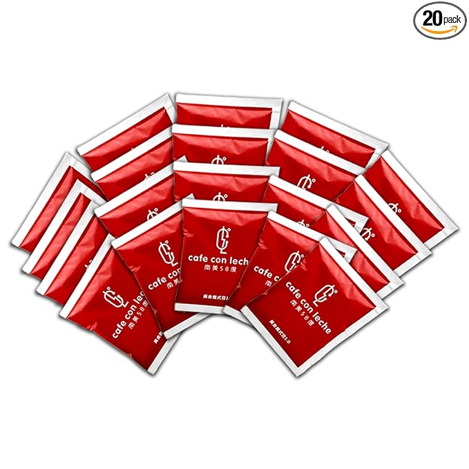 Pack of 20 Café Con Leche Drip Coffee – Medium Roast Latin | Creamy