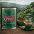 Decaffeinated Dark Roast Ground Coffee – Fine Grind Water Process – 3 lb Can – Kosher Certified – Inspired by Kirkland – Distributed by Roman Shopping