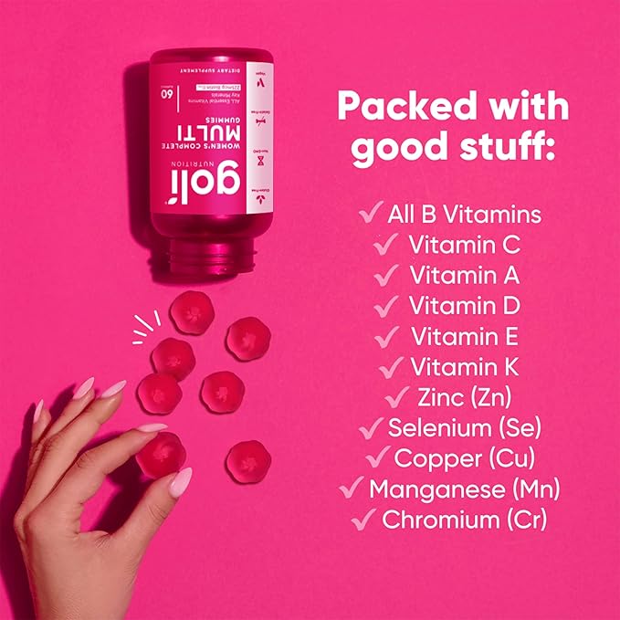 Goli Women's Multi Gummies - Complete Daily Multivitamin with All 13 Essential Vitamins Biotin Zinc - Supports Hair Skin Nails Immune System - Vegan Non-GMO - 60 Count (2 Pack)