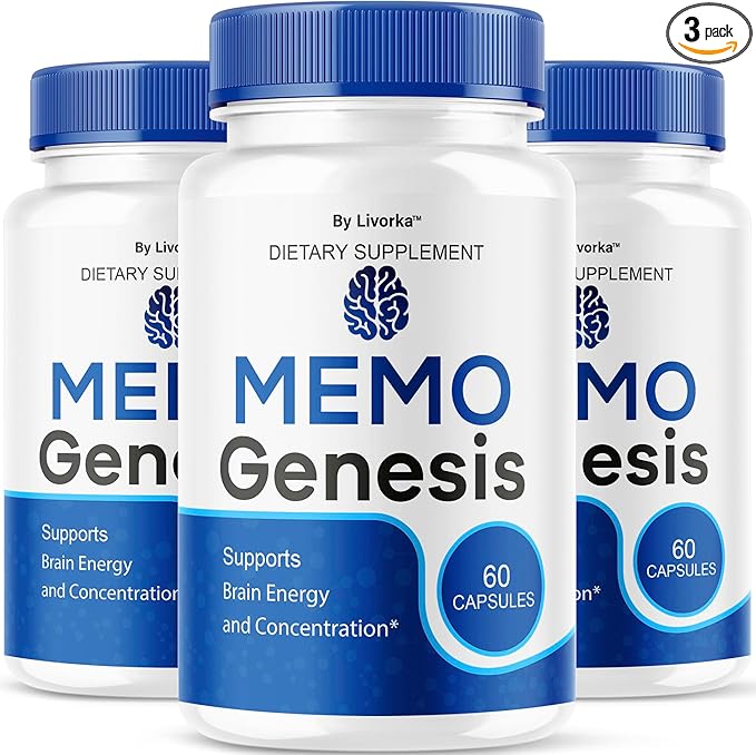 (3 Pack) Memo Genesis Capsules - Original MemoGenesis Brain Health Daily Support Pills Natural Advanced Formula Cognitive Health &amp Function to Help Maintain Clarity Focus 180 Capsules for 3 Month