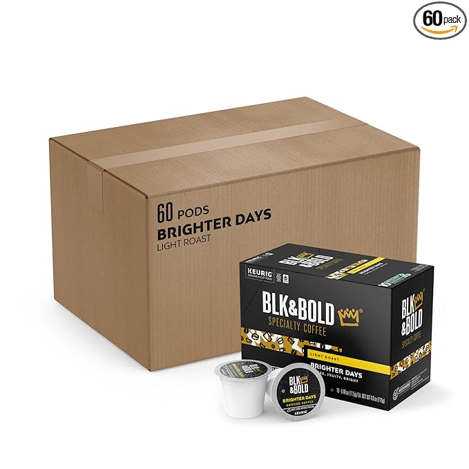 BLK &amp Bold Brighter Days Keurig Single Serve K-Cup Coffee Pods Premium Light Roast 100% Arabica Beans 60 Count (6 Packs of 10)