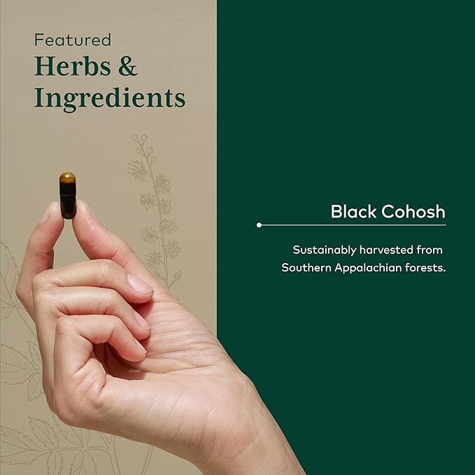 GAIA HERBS PRO Black Cohosh PRO - Healthy Perimenopause &amp Post Menopause Support Supplement* - Women's Health Supplement with Black Cohosh Root Extract - Vegan - 60 Liquid Phyto-Caps (60 Servings)