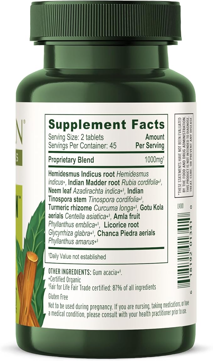Banyan Botanicals Organic Healthy Skin – Internal Cleansing for Radiant Skin – with Neem &amp Manjistha for Smooth Texture &amp Systemic Soothing – 90 Tablets – USDA Organic