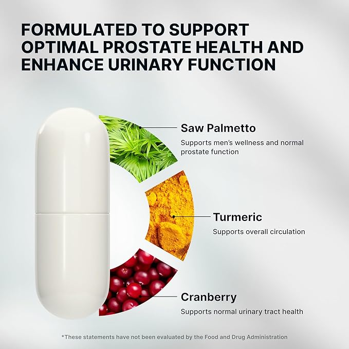 Nature’s Pure Blend Prostate Flow – Prostate Health Supplements for Men with Saw Palmetto Herbal Complex and Essential Nutrients – Support for Flow Balance Hair Strength and Wellness – 90 Capsules