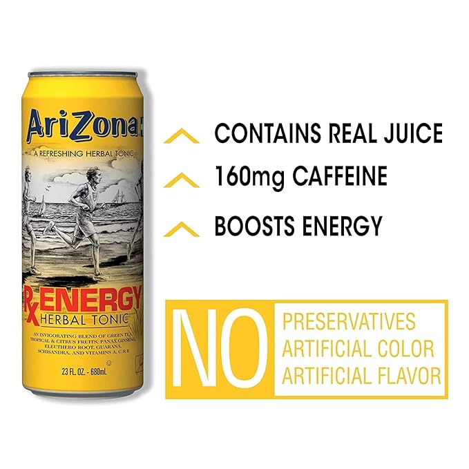 Arizona Tea RX Energy Herbal Tonic 23 Ounce Cans (Pack of 24)