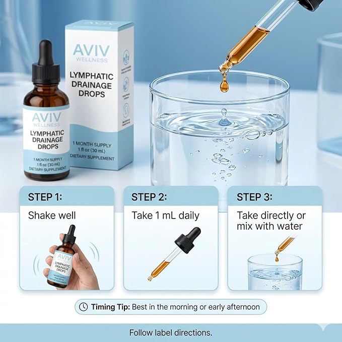 IRMI Avivwellness Lymphatic Drainage Drops Organic Lymphatic Liquid Drops- Herbal Liquid Blend - 1 fl oz (30 mL)