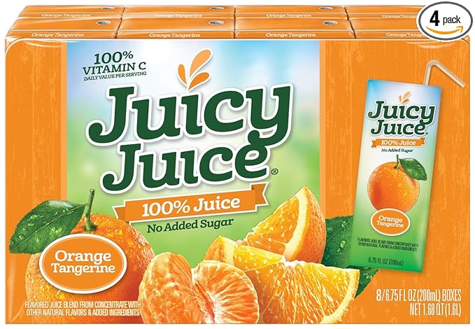 Juicy Juice Orange Tangerine Juice Single Serve Box 54 Fluid Ounce -- 4 per case.