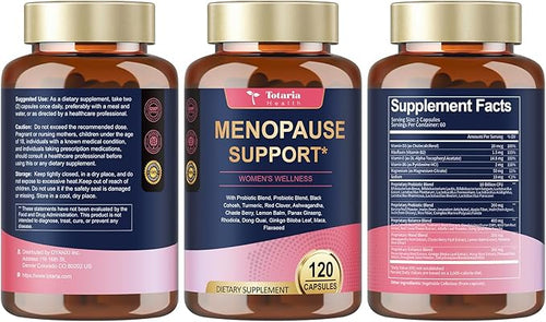 40-in-1 Menopause Supplements for Women Multibenefit &amp Complete Black Cohosh for Hot Flashes Night Sweats &amp Hormone Balance w/ Probiotics DIM Vitex Dong Quai Red Clover and More 120 Ve