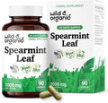 Wild &amp Organic Spearmint Capsules - 1000 mg Spearmint Supplement for Digestive Support - 45 Days of Supply - 90 Leaves Extract Capsules - Vegan Non-GMO Gluten-Free No Fillers