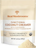 Real Mushrooms Functional Coconut Creamer with Reishi Lucuma &amp Ceylon Cinnamon – Organic Dairy-Free – Vegan Coffee Creamer for Smoothies &amp Drinks – 90 Servings Organic Cream Coconut Powder