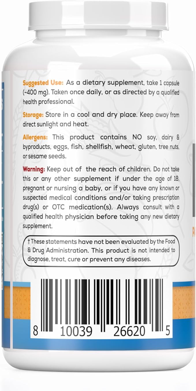 Palmitoylethanolamide Capsules | Pea 400mg | 60 Pill Count | Promotes Natural Inflammation &amp Pain Management | Lab Tested Ingredients