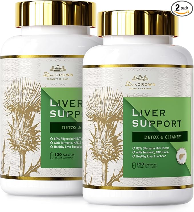 Liver Cleanse Detox &amp Repair - Milk Thistle Supplement with Silymarin N-Acetyl Cysteine(NAC) Artichoke Turmeric &amp Dandelion for Liver Detox Cleanse Gluten Free Non-GMO - 240 Capsules