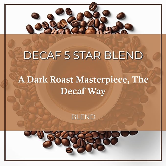 San Diego Coffee 5 Star Blend DECAF Dark Roast Ground Coffee 5-Pound Bag Café descafeinado molido tostado