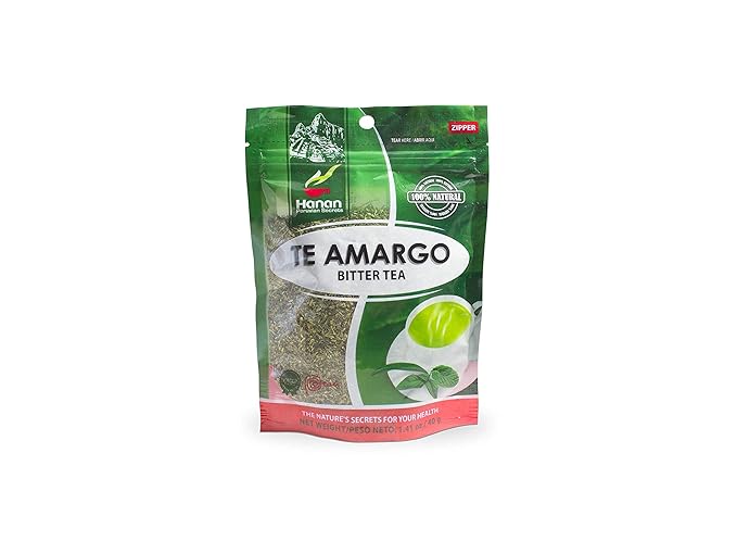 Hanan Peruvian Secrets Te Amargo Herbal Tea | 100% Natural Bitter Tea | 1.41oz / 40g | Naturally Aids in Supporting Normal Liver Function | Helps Promote Healthy Cholesterol Levels
