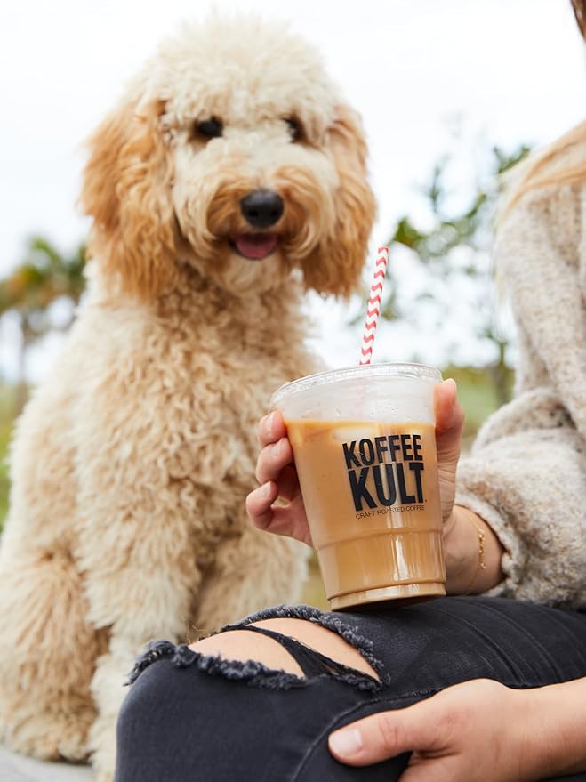 Koffee Kult Half Caff Coffee Whole Bean Dark Roast Half Caffeine Decaf Low Acid Naturally Decaffeinated (32oz Ground)