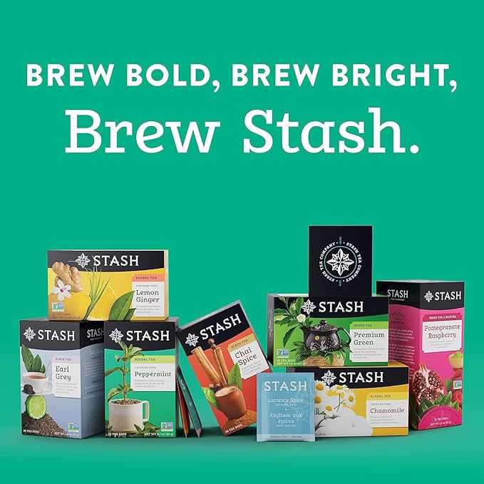 Stash Tea Soothing Herbal Tea 6 Flavor Variety Pack 6 Boxes With 18-20 Tea Bags Each