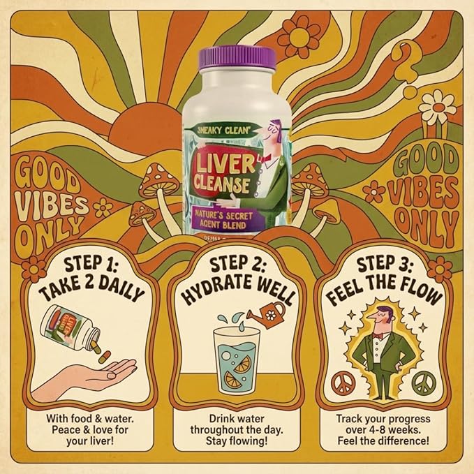 Liver Cleanse Support Supplement w Organic Milk Thistle - Nature's Secret Agent Blend - 60 Vegan Capsules