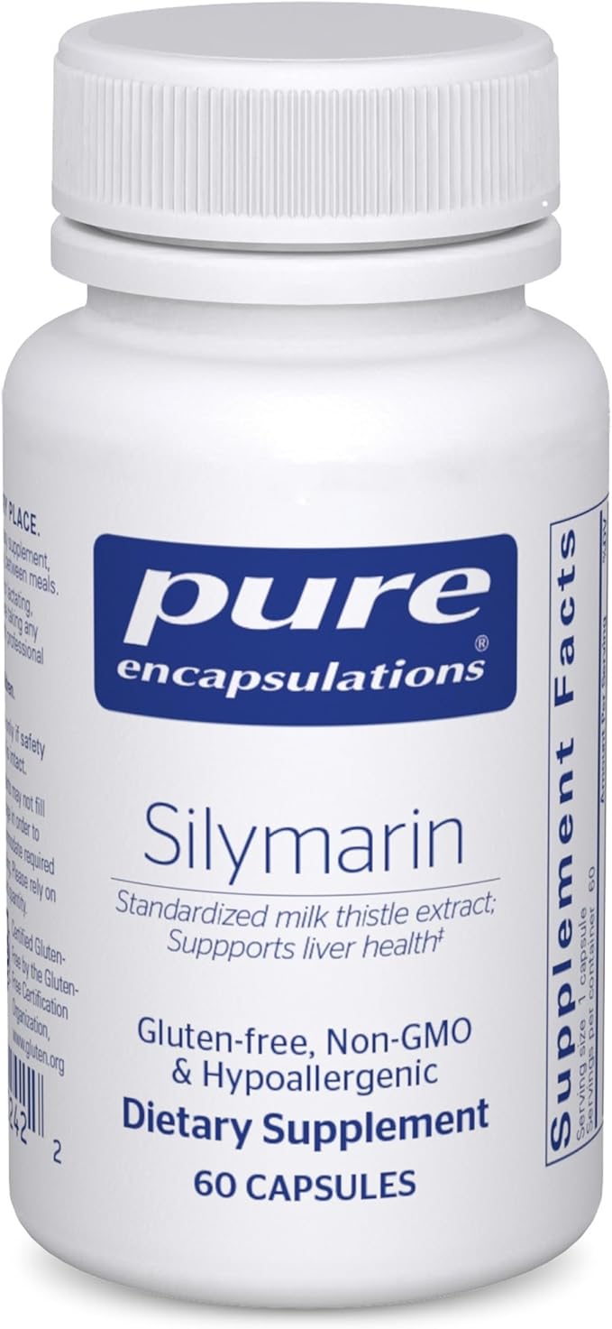 Pure Encapsulations Silymarin - 250 mg Milk Thistle Per Capsule - Liver Health Support - Antioxidants Supplement - Non-GMO &amp Vegan - 60 Capsules