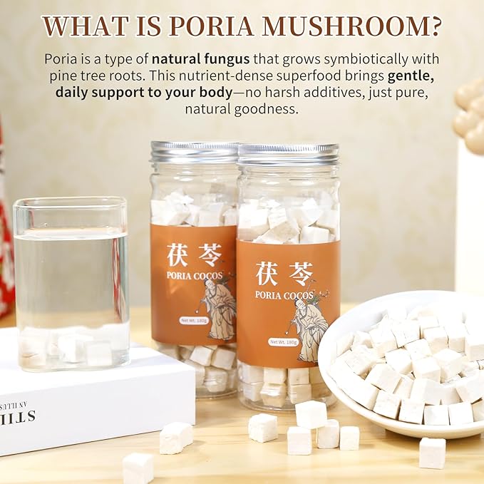 Wanhua Hall Poria Cocos Fu Ling Premium Poria Cocos Fungus Sulfur Free 茯苓 茯苓粒 12.7oz/ 360g 백복령