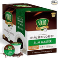SOLLO Organic Slim Coffee Pods Medium Roast Low Acid Diet-Support Slim Single Serve Pods Compatible With 2.0 K-Cup Keurig Brewers 24 K Cup