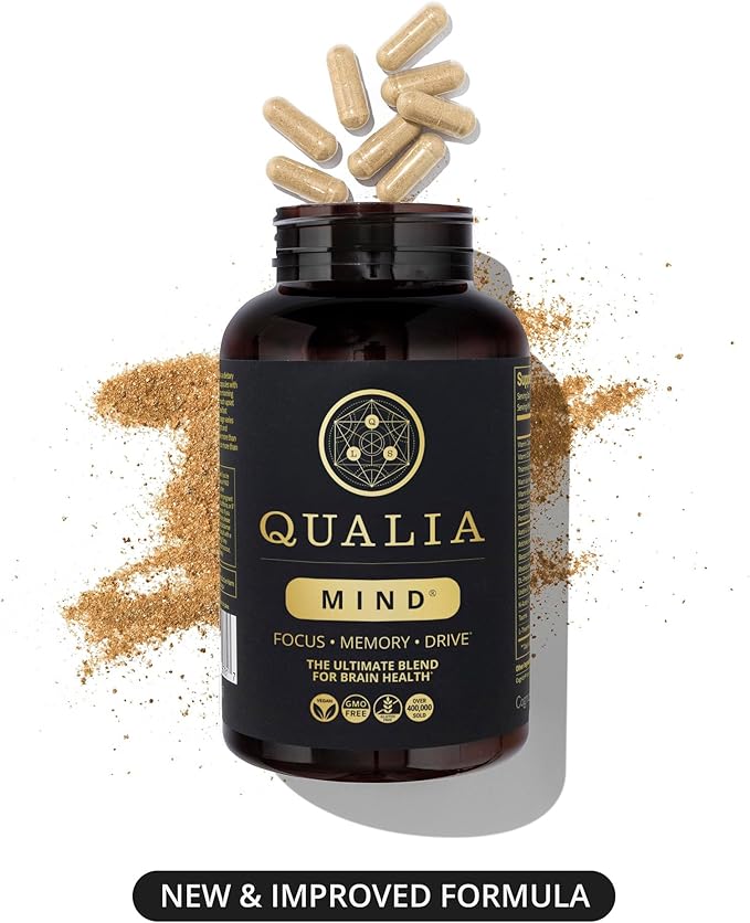 Qualia Mind | The Ultimate Blend for Brain Health* | Doctor-Formulated Nootropic to Fuel Focus &amp Concentration* | Supports Long Term Brain Health| Maintain Drive &amp Productivity