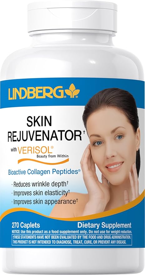 Lindberg Skin Rejuvenator with Verisol | 270 Tablets | with Collagen Peptides | for Hair Skin and Nails Supplement