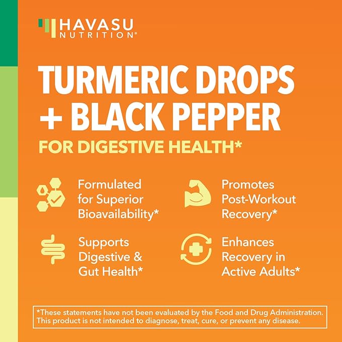 USDA Organic Turmeric Liquid Drops with Black Pepper - 1000mg Curcumin Supplement for Immune &amp Digestive Health - 30 Servings - Enhanced Absorption - Non-GMO Vegan Gluten Free - Unflavored 1 Fl