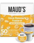 Maud's Banana Flavored Coffee Pods 50 ct Medium Roast Flavored Coffee in Single Serve Pods – 100% Arabica Beans Compatible with Keurig K Cups Maker