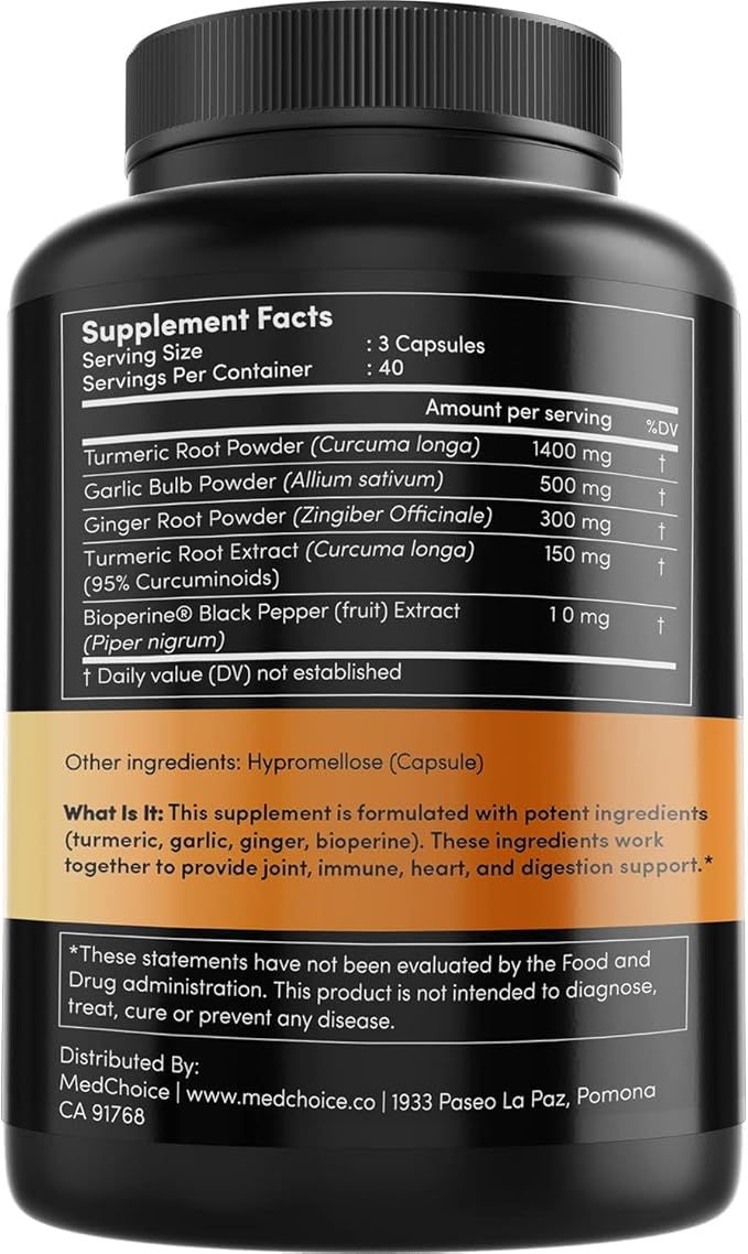 MEDCHOICE Turmeric &amp Ginger (240ct) Sleep Melatonin (90ct) and Nootropic Brain (60ct) Supplement Bundle - Wellness Trio for Brain Sleep &amp Immune Support - Vegan Non-GMO Gluten-Free