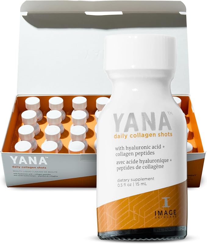 IMAGE Skincare YANA Liquid Collagen Shots 2500 mg Hydrolyzed Bovine Collagen Peptide Supplement with Biotin Natural Citrus Flavor 28 Daily Shots