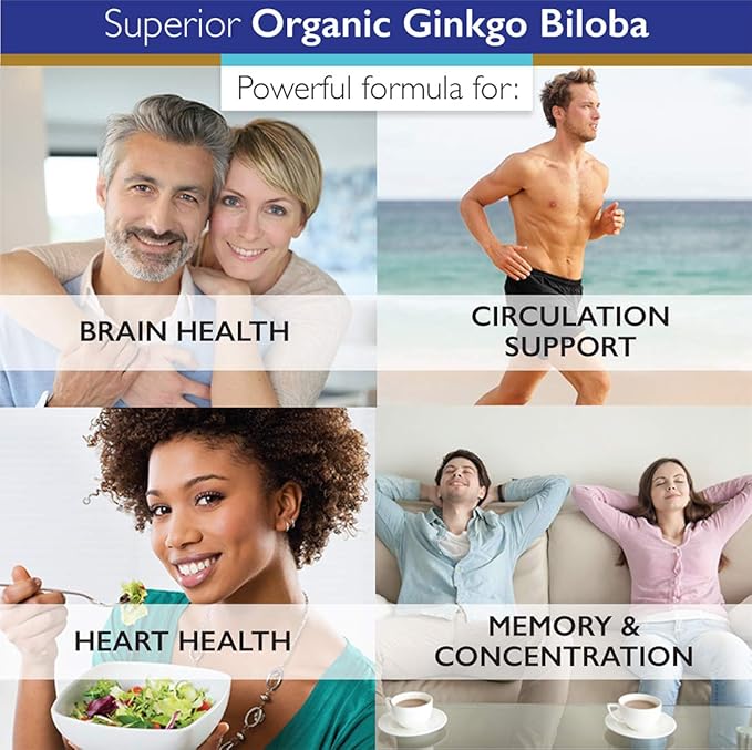 Superior Labs Ginkgo Biloba 1200 mg Non-GMO Black Pepper for Increased Absorption Ginkgo Extract Improves Memory &amp Focus Circulation Booster Natural Antioxidant Nootropic 120 Veg Caps