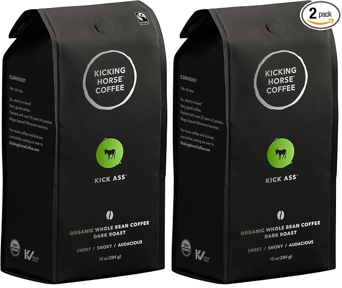 Kicking Horse CoffeeKick AssDark RoastWhole Bean10 Oz(Pack of 2)