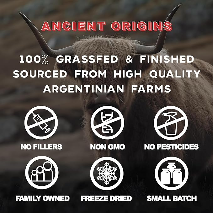 Grass Fed Beef Organs Supplement 4500mg - Desiccated Liver Bone Marrow Heart Spleen Pancreas &amp Kidney Non-GMO Gluten Free Undefatted by Ancient Origins (180 Capsules 750mg Each)