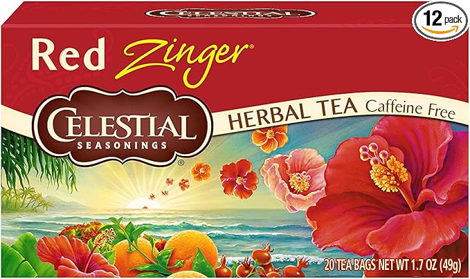 Celestial Seasonings Tea Caffeine Free Herbal Tea Red Zinger 20 ea ( Pack of 12)