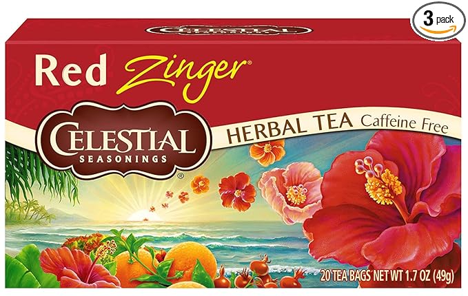 Celestial Seasonings Tea Caffeine Free Herbal Tea Red Zinger 20 ea ( Packs of 6)