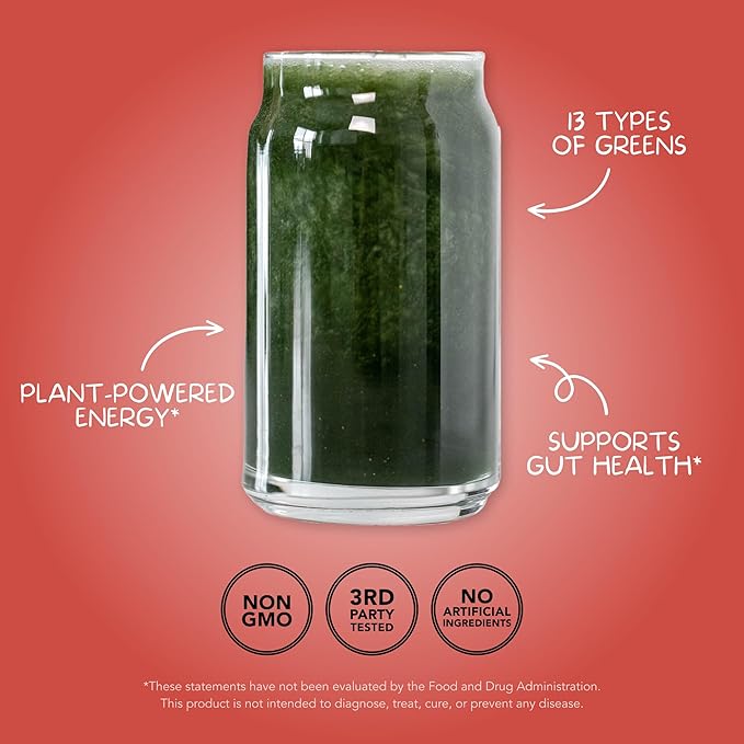 Clean Simple Eats Super Greens Powder Naturally Flavored Greens Powder with Chlorella Spirulina Superfoods &amp Prebiotic Fiber No Artificial Ingredients Gluten Free Peachy Greens Flavor 30 Sr