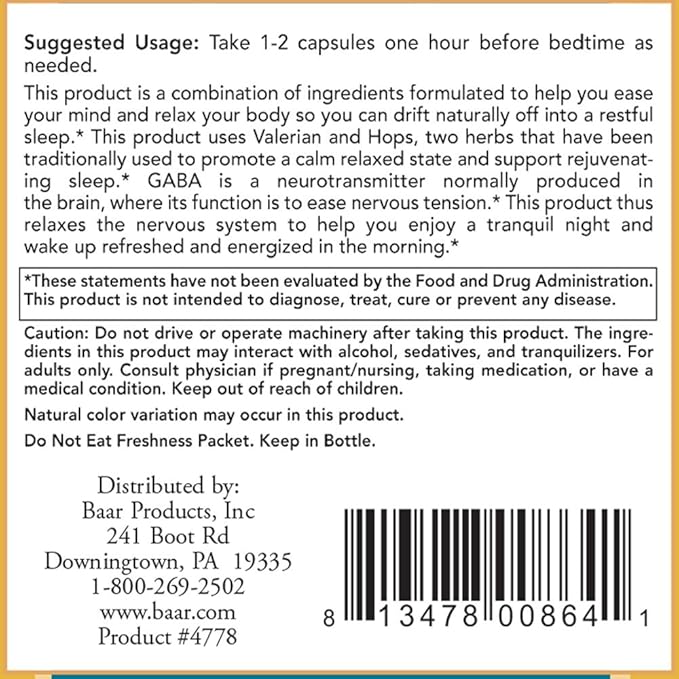 Baar Dozy-Doze 90 Vegetarian Capsules