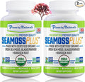 Power By Naturals Sea Moss Plus - USDA Certified Organic Wildcrafted Irish Seamoss Bladderwrack &amp Burdock Root Supplement for Immunity 60Ct 2 Pack