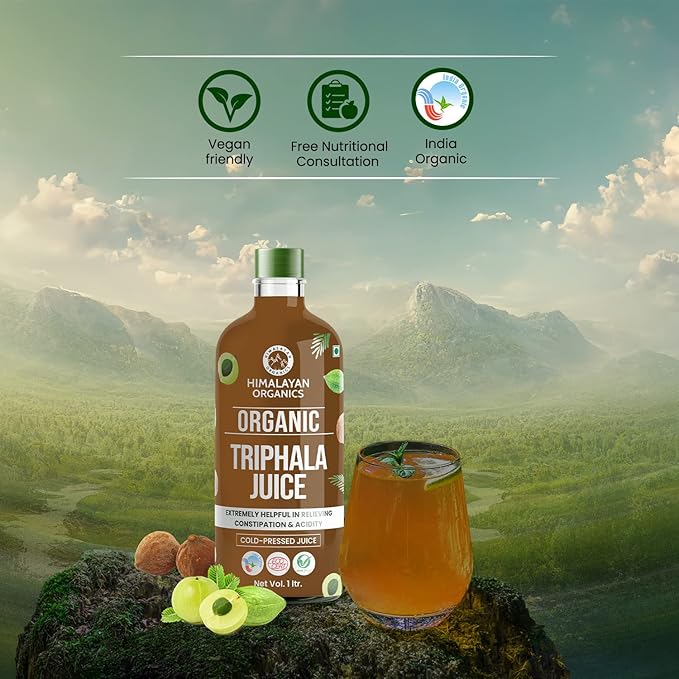 HIMALAYAN ORGANICS Organics Organic Triphala Juice | Supports Metabolism Immunity | Natural Cold-Pressed Organic Juice with Anti-Oxidants. (1L)